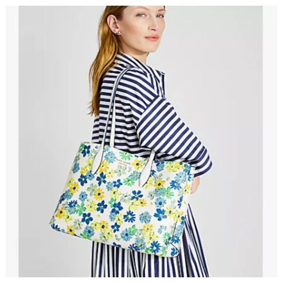 KATE SPADE All Day Floral Medley Large Tote With Wristlet Multicolor Modern New - Picture 1 of 12